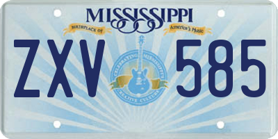 MS license plate ZXV585