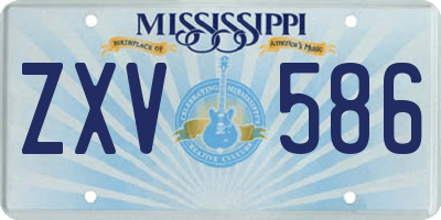 MS license plate ZXV586