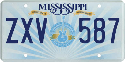 MS license plate ZXV587