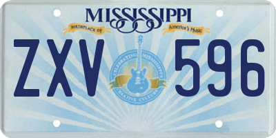MS license plate ZXV596