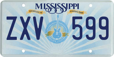 MS license plate ZXV599