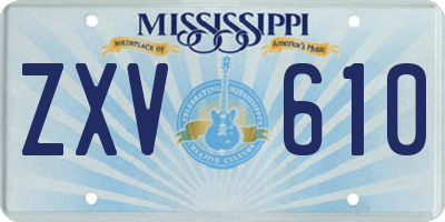 MS license plate ZXV610