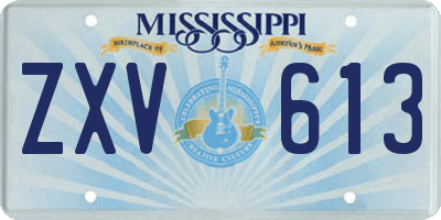 MS license plate ZXV613