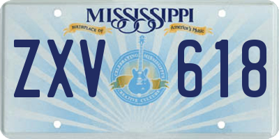 MS license plate ZXV618