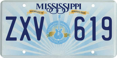 MS license plate ZXV619