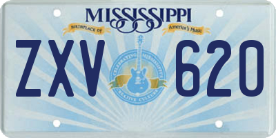 MS license plate ZXV620