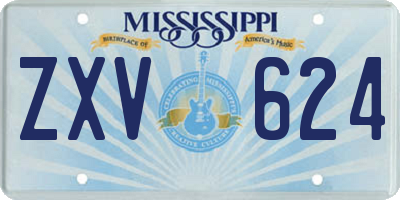 MS license plate ZXV624