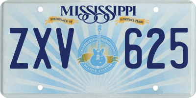 MS license plate ZXV625