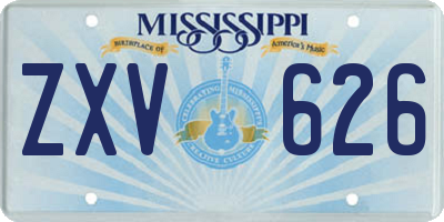 MS license plate ZXV626