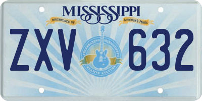 MS license plate ZXV632