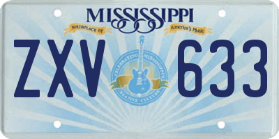 MS license plate ZXV633