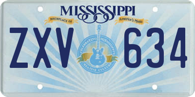 MS license plate ZXV634