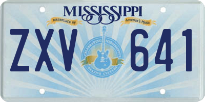 MS license plate ZXV641