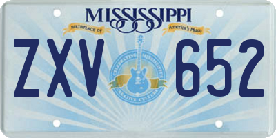 MS license plate ZXV652
