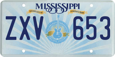 MS license plate ZXV653