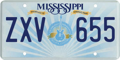 MS license plate ZXV655