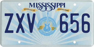 MS license plate ZXV656
