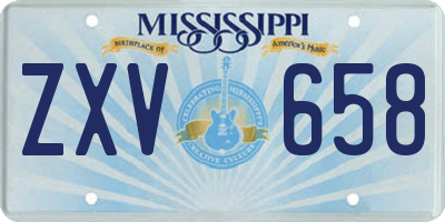MS license plate ZXV658