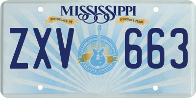 MS license plate ZXV663