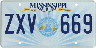 MS license plate ZXV669