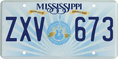 MS license plate ZXV673