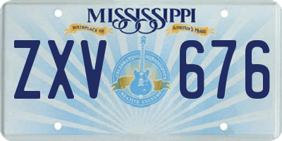 MS license plate ZXV676
