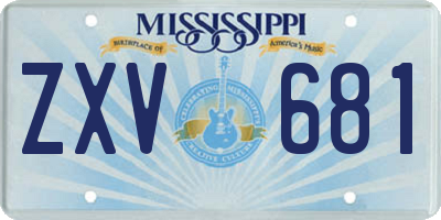 MS license plate ZXV681