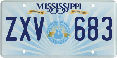 MS license plate ZXV683