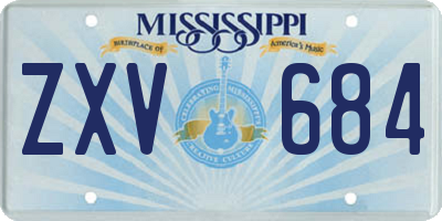 MS license plate ZXV684