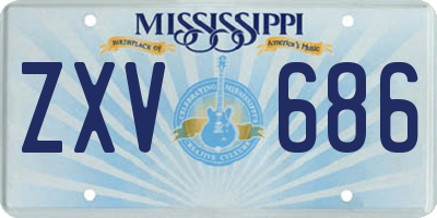 MS license plate ZXV686