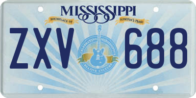 MS license plate ZXV688