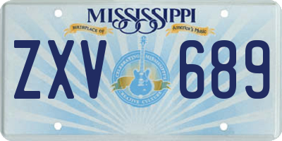 MS license plate ZXV689