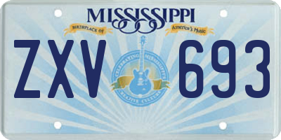 MS license plate ZXV693