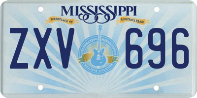 MS license plate ZXV696