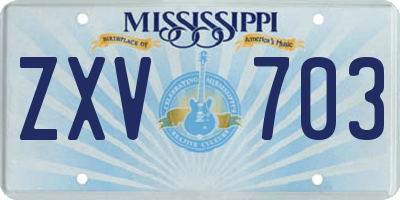 MS license plate ZXV703