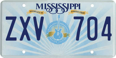 MS license plate ZXV704