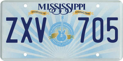 MS license plate ZXV705