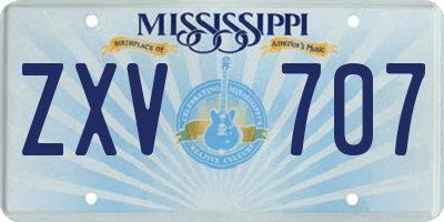 MS license plate ZXV707