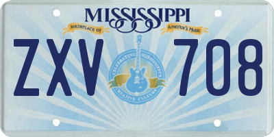 MS license plate ZXV708