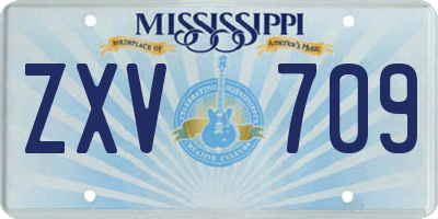 MS license plate ZXV709