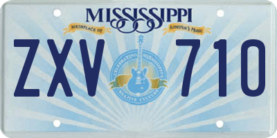 MS license plate ZXV710