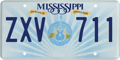 MS license plate ZXV711