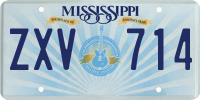 MS license plate ZXV714