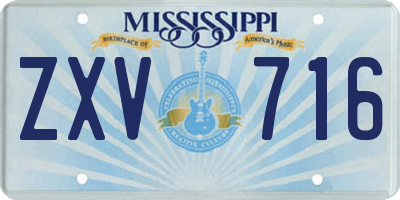 MS license plate ZXV716