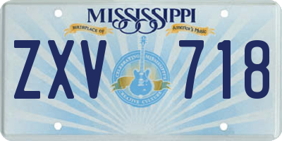 MS license plate ZXV718