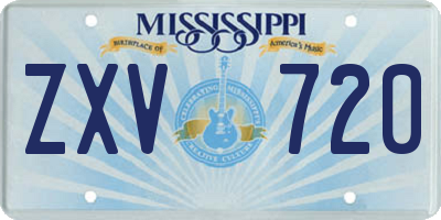 MS license plate ZXV720