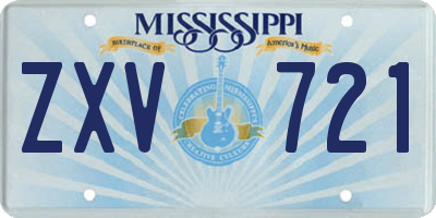 MS license plate ZXV721