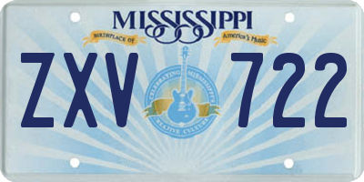 MS license plate ZXV722