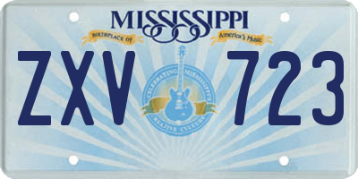 MS license plate ZXV723