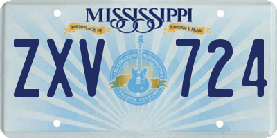 MS license plate ZXV724